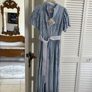 Gretchen Scott Designs Light Blue Eyelet Shirt